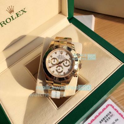 NOOB Factory Best Quality Swiss 4130 Replica Rolex Daytona Yellow Gold Men 40MM Watch